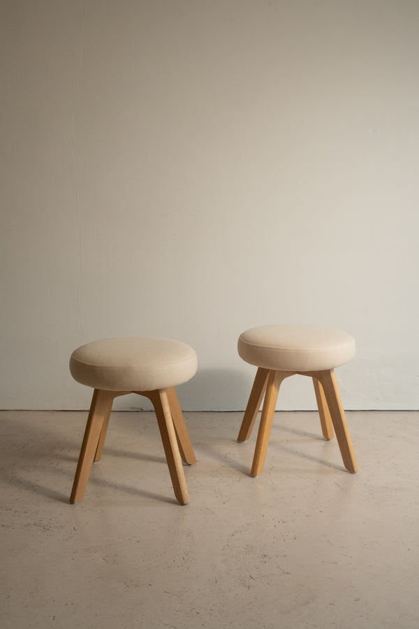 Cushioned Oak Stools
