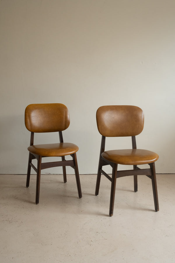 French Oak Mustard Dining Chairs, Set of 4