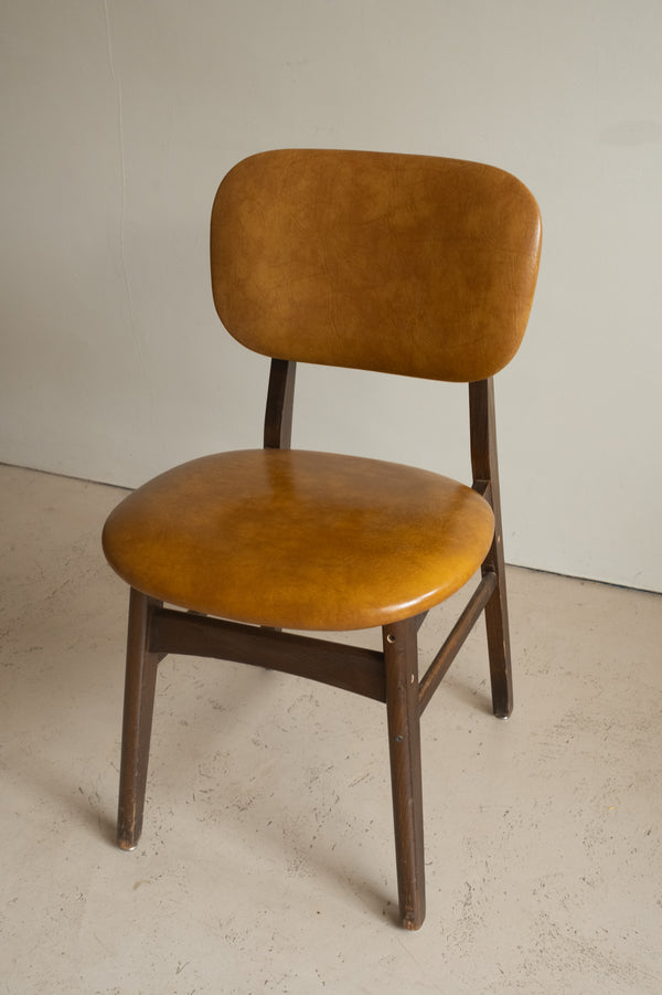 French Oak Mustard Dining Chairs, Set of 4