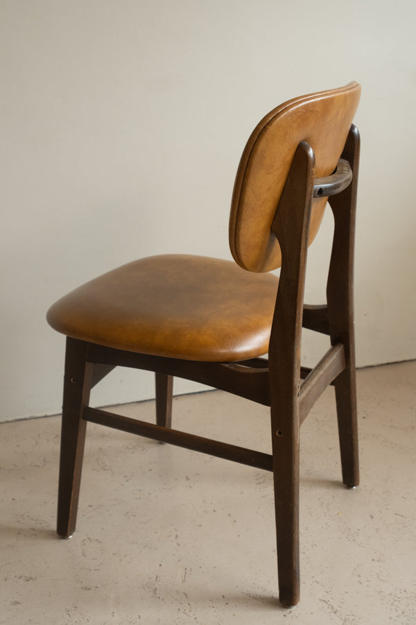 French Oak Mustard Dining Chairs, Set of 4