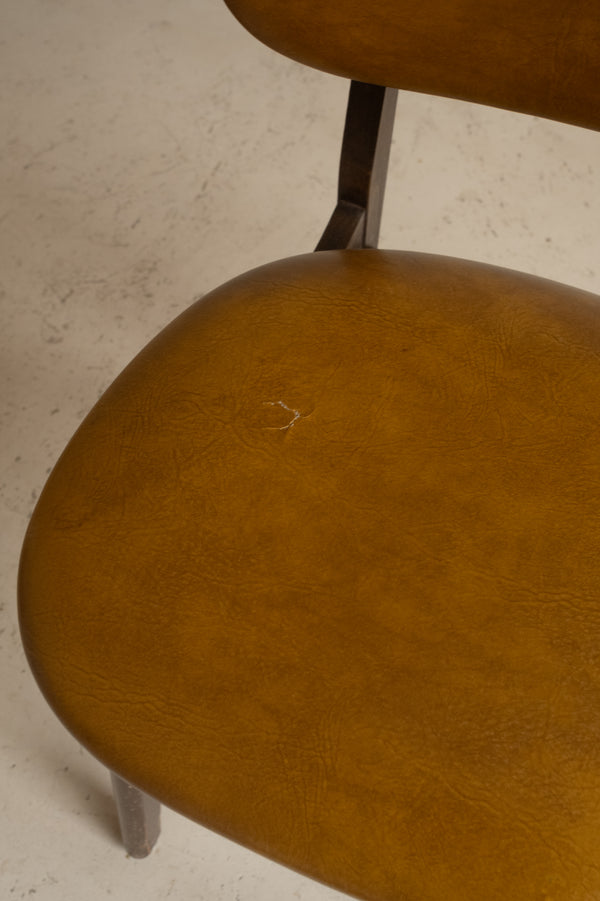 French Oak Mustard Dining Chairs, Set of 4