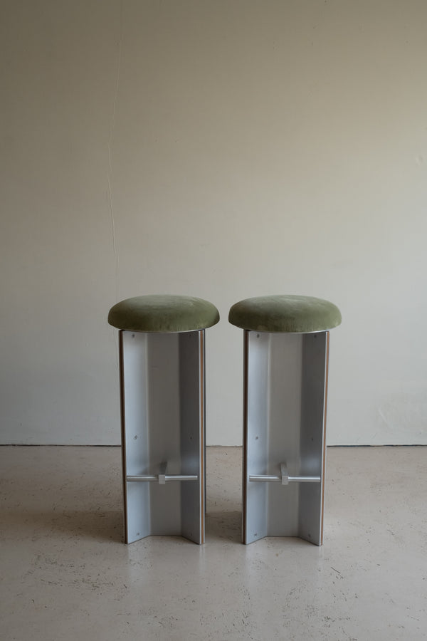 Pair of modernist Aluminium Bar Stools by Heim + Viladrich Studio
